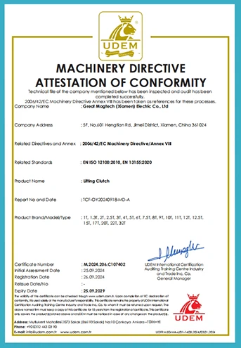 Lifting Clutch CE Certifications